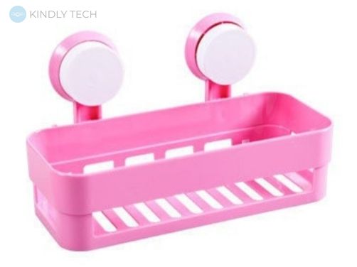 Полка на присосках для ванной прямоугольная Bathroom Shelves, Pink