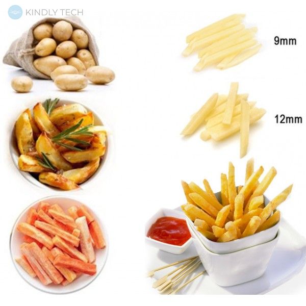 Картоплерізка для нарізування картоплі фрі та варених овочів з двома ножами Potato Chipper