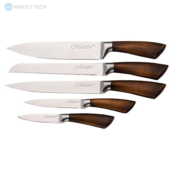 Набір ножів із нержавіючої сталі на підставці Maestro MR-1414