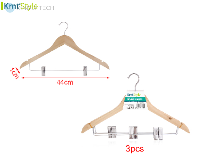 Набор плечиков KmtStyle с прищепками, 3шт, 44см
