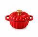 Вишукана чавунна кокотниця Royal Grace &laquo;Гарбуз Red&raquo; RG8890RD, 12 см, 0,4 л