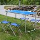 Розкладний стіл валізу Folding Table для пікніка зі стільцями 120х60х70 / 55 Синій