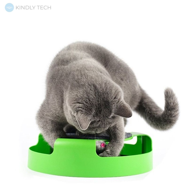 Интерактивная игрушка когтедралка для кошек и котов "Поймай мышку" CATCH THE MOUSE Зелёная