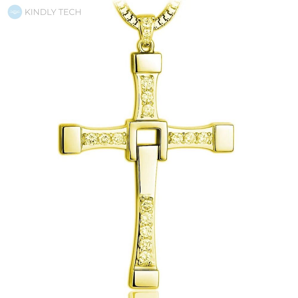 Хрест Домініка Торетто з ланцюжком Золотистий