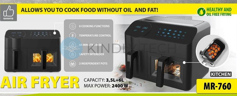 Аэрофритюрница Maestro MR-760 9,5 л 2000-2400 Вт
