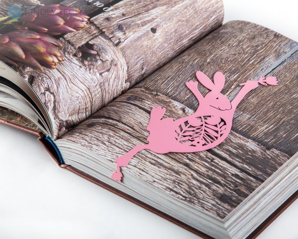 Закладка для книг «Танцующий пасхальный заяц» Розовый, Розовый