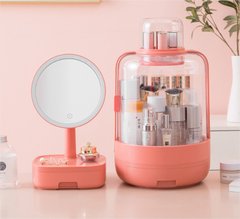 Набор для макияжа 2в1 (Led - зеркало/Органайзер) (Розовый)
