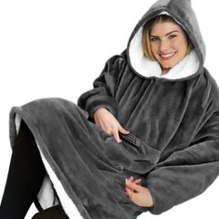 Плед с капюшоном Huggle Ultra Plush Blanket Hoodie Серый