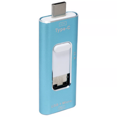 Card Reader — Type C (M), USB (M) - MicroSD « OTG SMART» — Blue