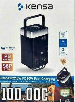 Павербанк KENSA 100000 mAh 22,5W &ndash; надпотужний мобільний зарядний пристрій для всіх гаджетів