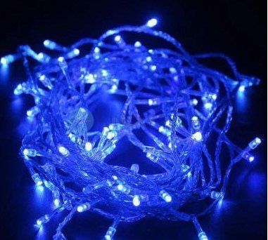 Гирлянда &laquo;Нить&raquo; 400B-1, 400 LED, 20 м, синее свечение, прозрачный провод