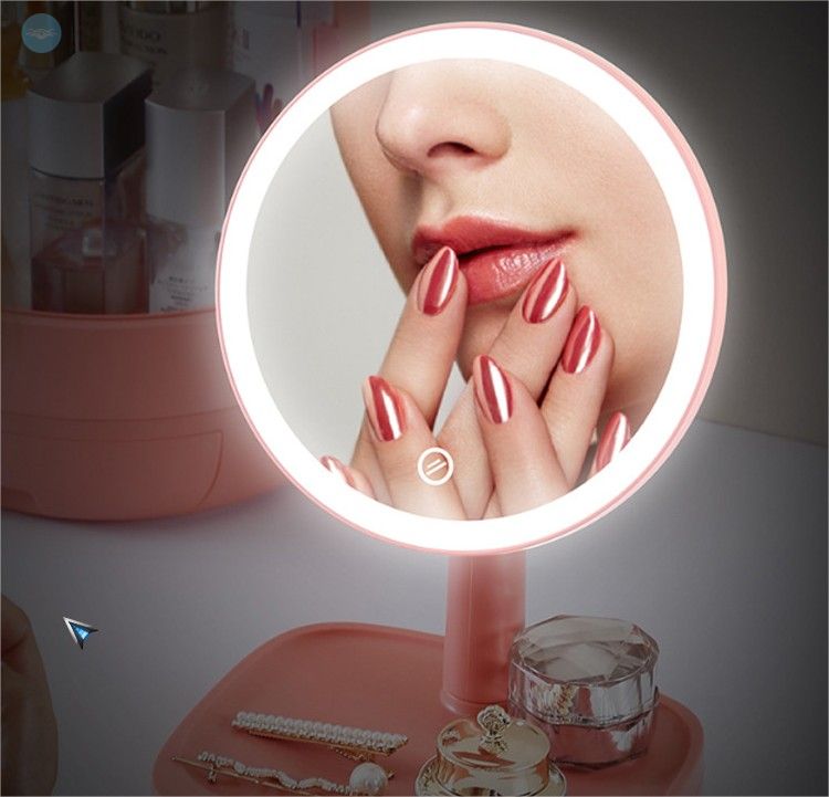 Набір для макіяжу 2в1 (Led - дзеркало/Органайзер) (Рожевий)