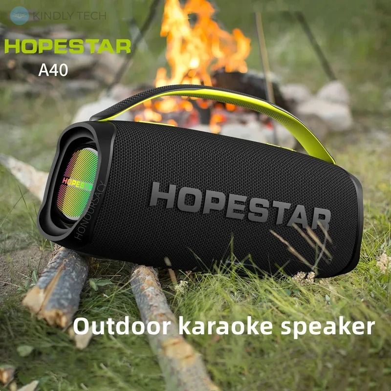 Портативная беспроводная колонка на 70 Вт Hopestar A40 с микрофоном
