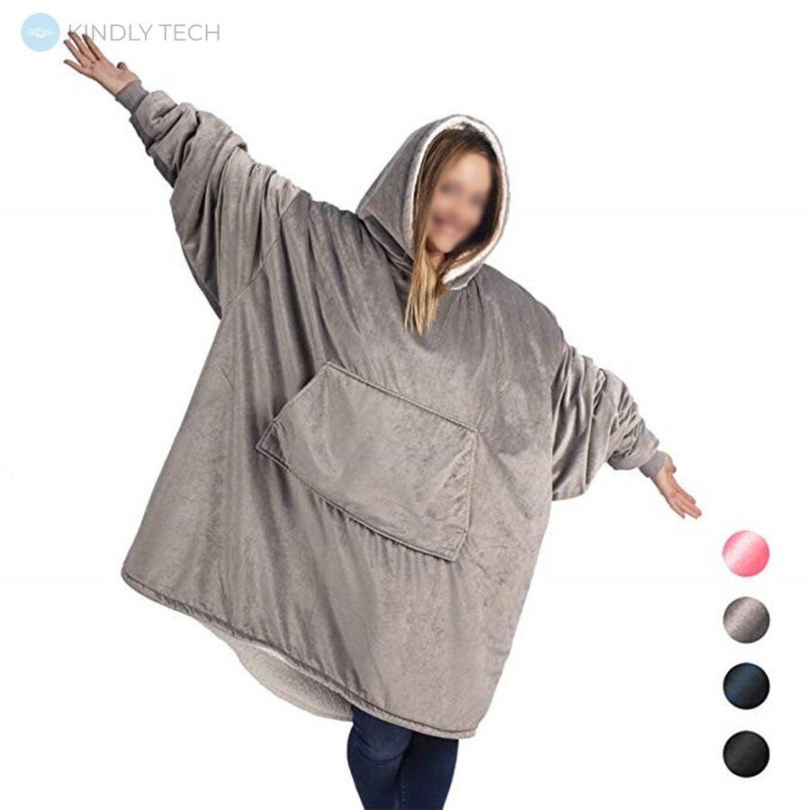Плед з капюшоном Huggies Ultra Plush Blanket Hoodie Сірий