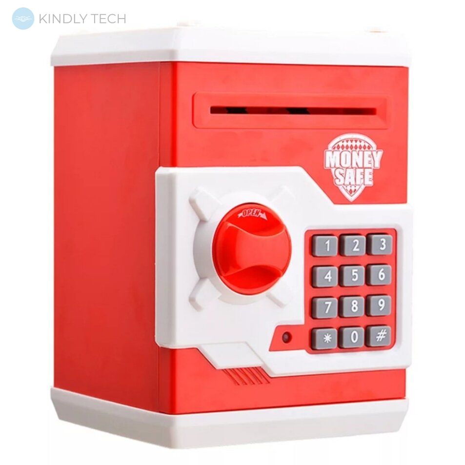 Электронная копилка с кодовым замком для детей Money Safe Красно-белая