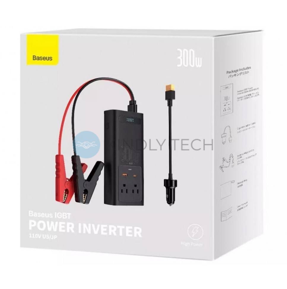 Инвертор питания для автомобиля 300W (110V/220V, US/JP) Baseus CGNB010001 IGBT &mdash; Black