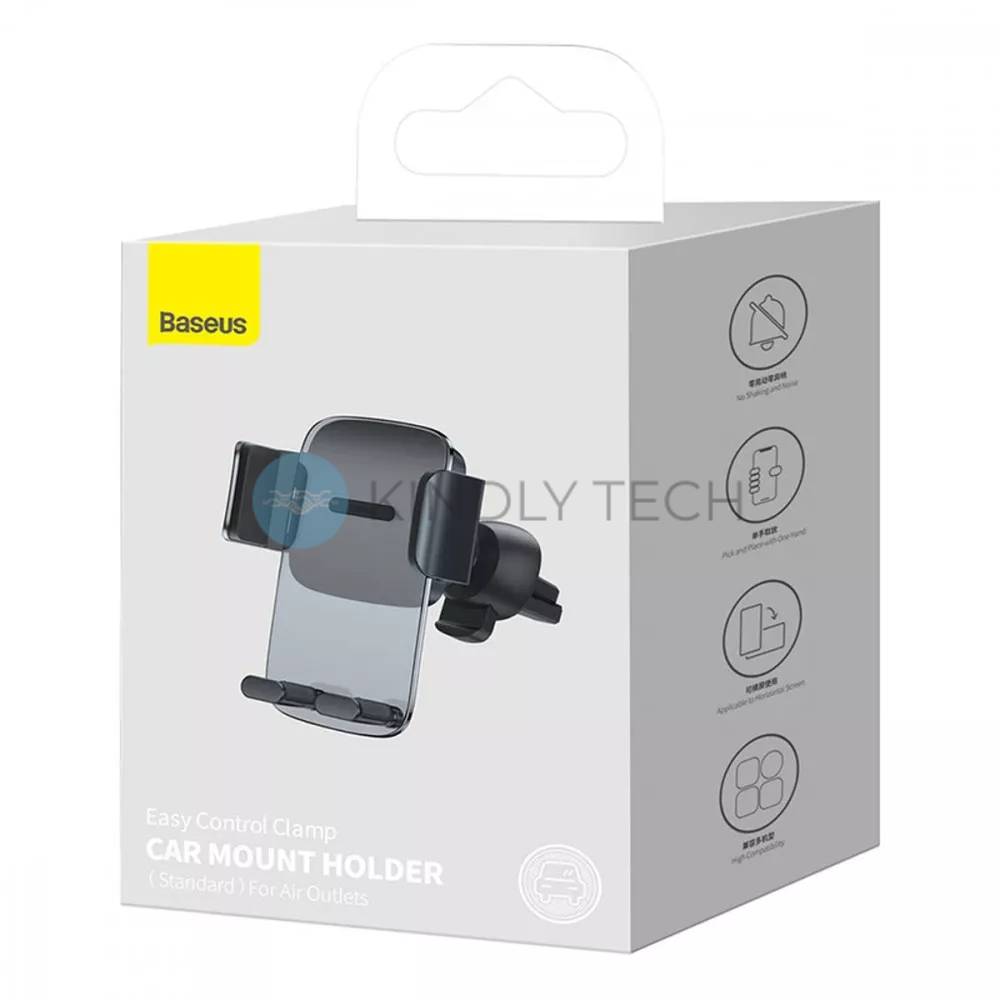 Автодержатель раздвижной на воздуховод - Baseus (SUYK000101) Easy Control Pro - Black