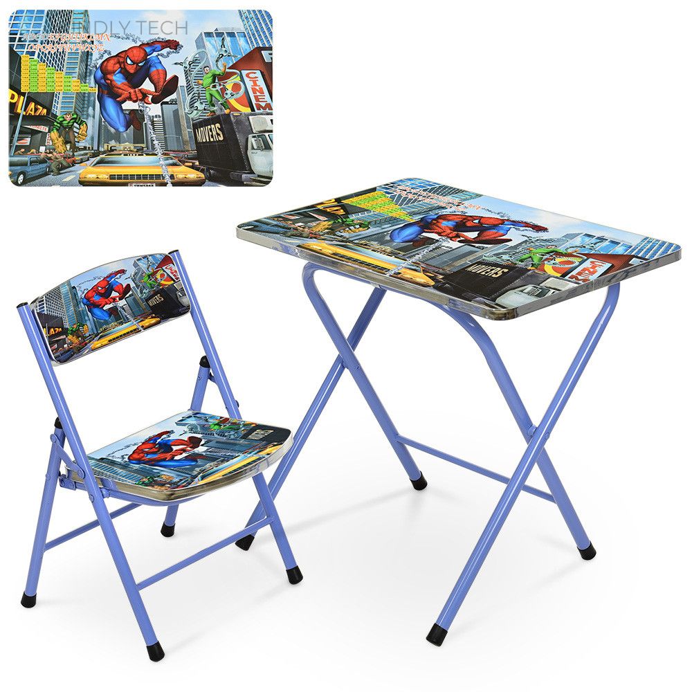 Детский столик и стульчик с принтом Человек Паук