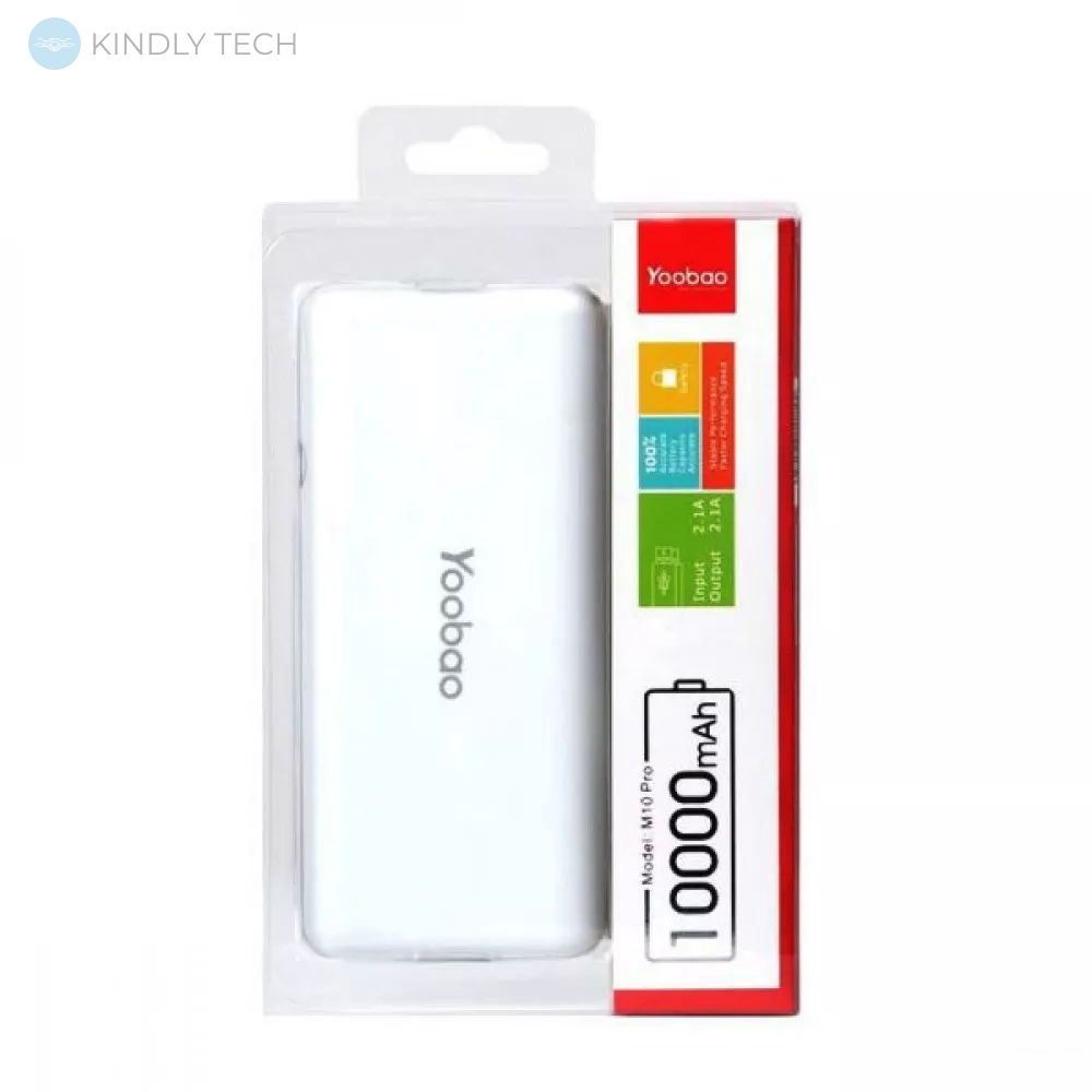 Портативна батарея Power Bank 10000 mAh — Yoobao M10 — White