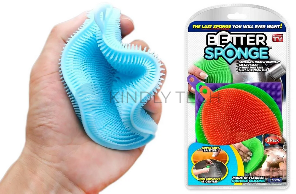 Набір універсальних силіконових щіток-губок 3 шт Better Sponge