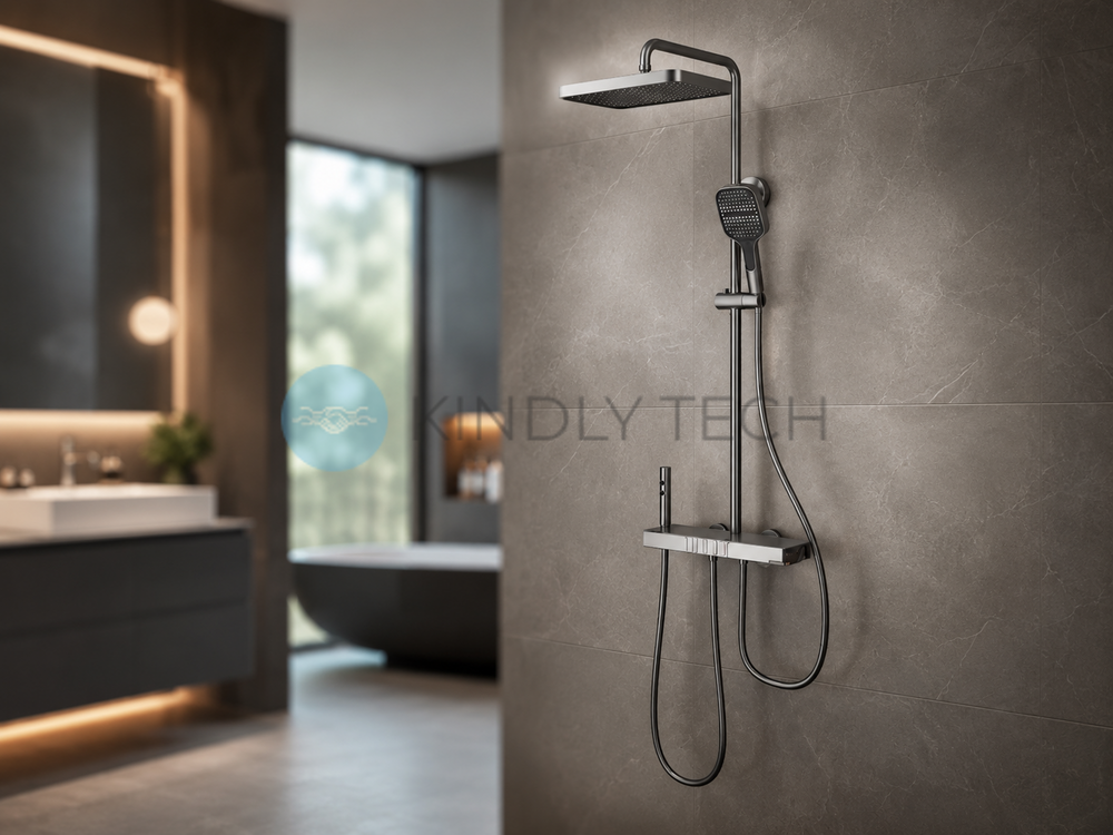 Душевая система со смесителем Faucet CR25HT028 с тропическим душем, металл