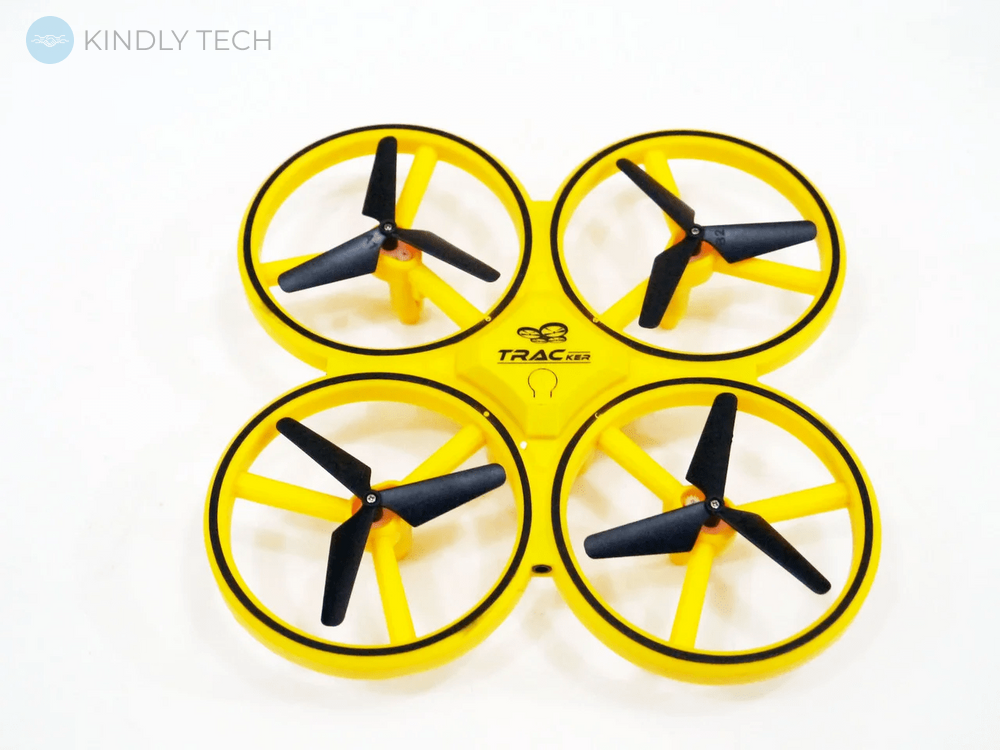 Квадрокоптер Дрон 918 с ручным управлением Tracker Drone Pro Жёлтый