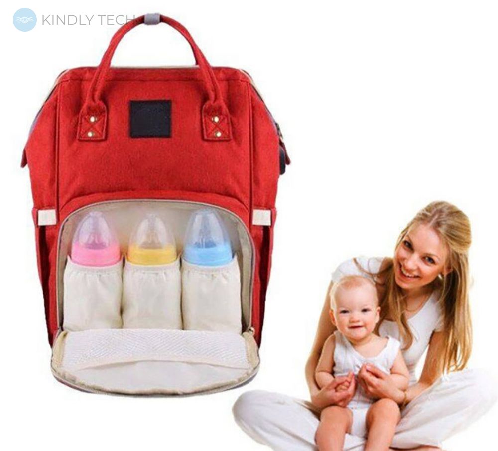 Сумка-рюкзак мультифункціональний органайзер для мам Mom Bag, Red