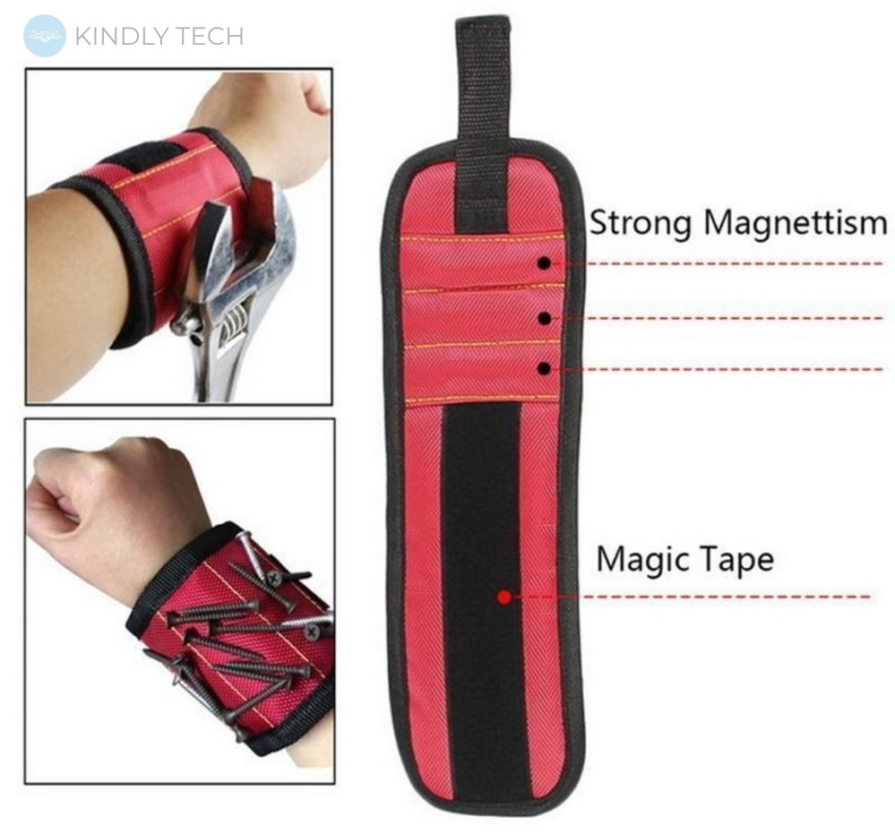 Магнитный браслет для инструментов Magnetic Tool Wristband