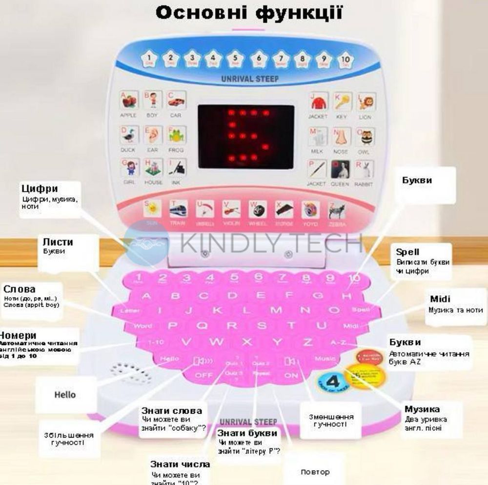 Дитяча розвивальна електронна гра StudyGame, рожева