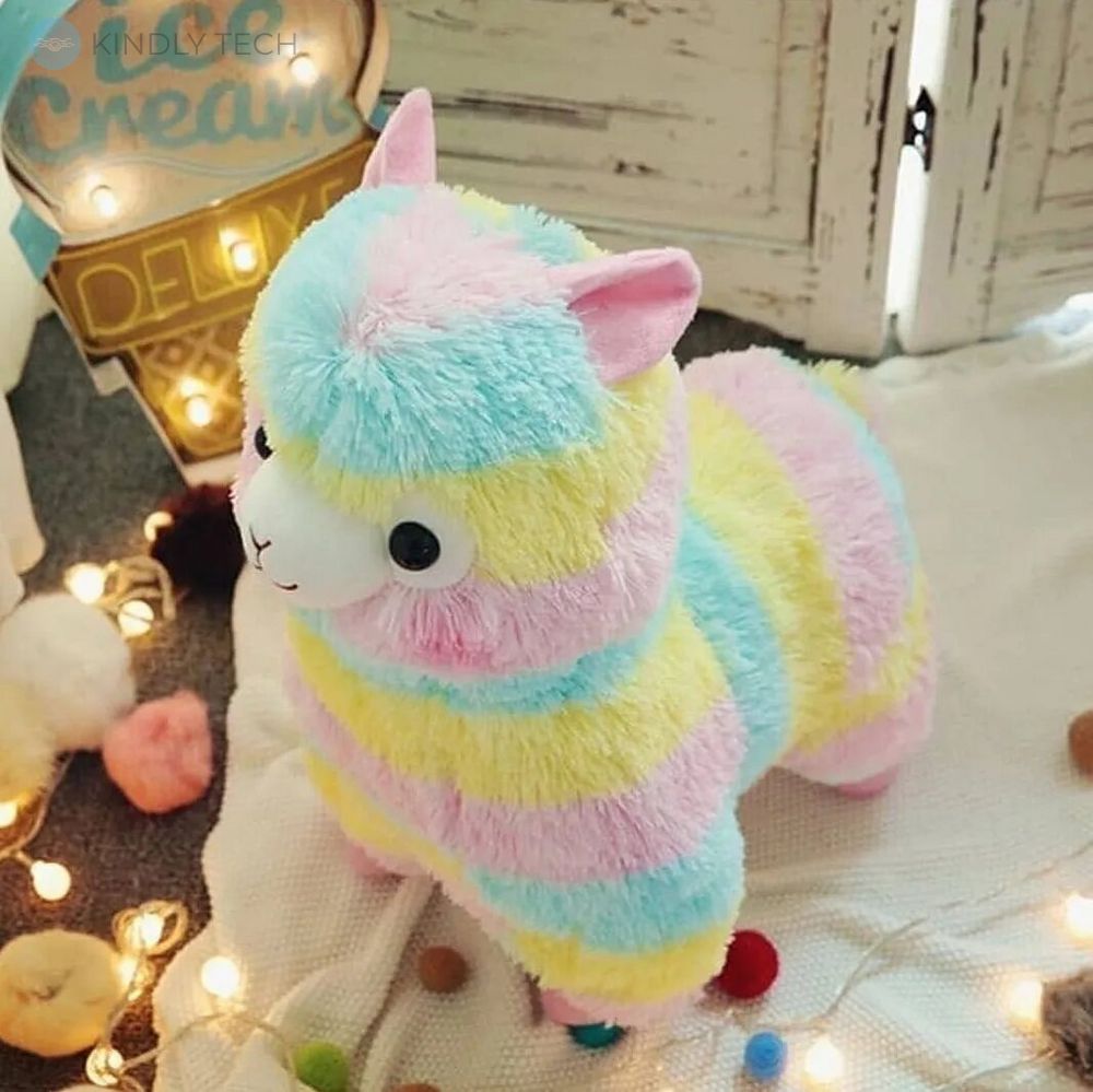 Мягкая игрушка Альпака разноцветная, 30 см