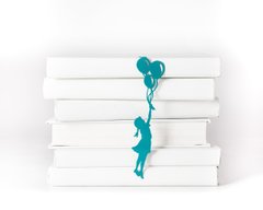 Закладка для чтения книг «Девочка с шариками», Голубой