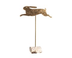 Фігурка металева декоративна «Заєць що біжить», Золотий
