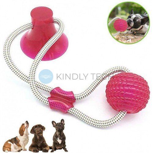 Іграшка для собак канат на присоску Dog Toy Rope PULL Red