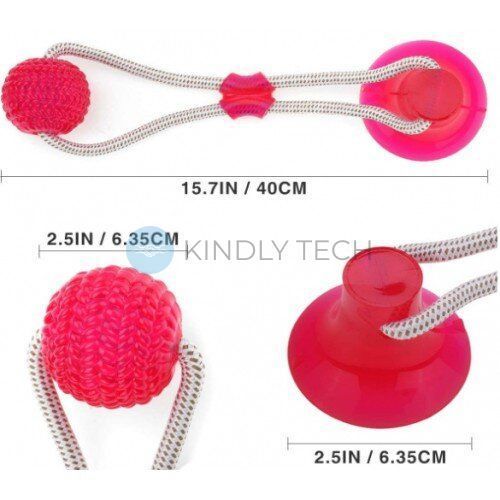 Іграшка для собак канат на присоску Dog Toy Rope PULL Red