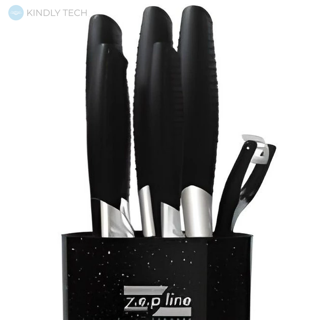 Профессиональный набор ножей Zepline ZP-046 с подставкой 7 предметов, В ассортименте