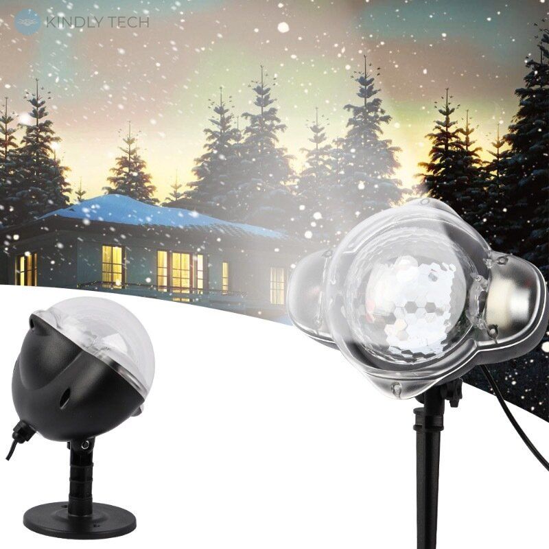 Кольоровий проектор лазерний Snow flower Lamp