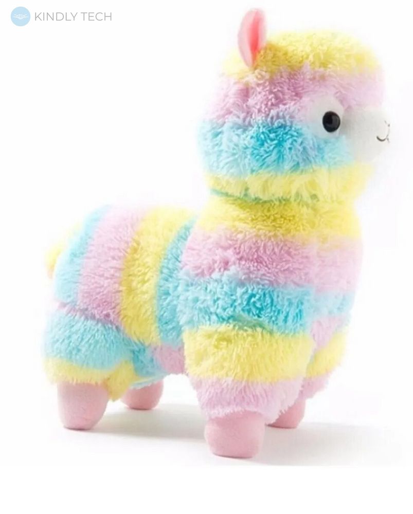 Мягкая игрушка Альпака разноцветная, 30 см