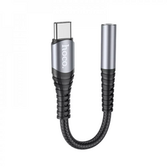Переходник USB C To 3.5mm — Hoco LS33 — Metal Gray