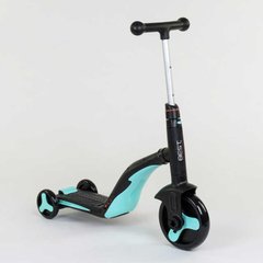 Самокат - беговел - велосипед 3в1 Best Scooter - колесо 200мм, музыка, подсветка - голубой