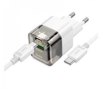 Домашнее зарядное устройство 30W PD QC3.0 с кабелем USB-C на USB-C (1 м) Hoco C131A