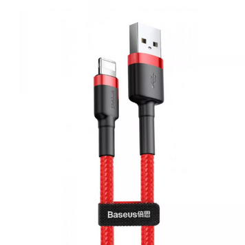 Кабель Lightning 2.4A (0.5m) &mdash; Baseus (CALKLF-A) Cafule Series &mdash; Red + Red