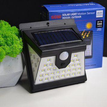 Сенсорный светильник на солнечной панели Solar light motion sensor 40LED 60W