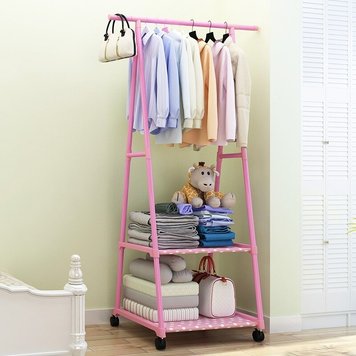 Вешалка для хранения одежды напольная Triangle clothes rack YH6601, Pink