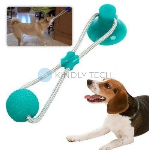 Іграшка для собак канат на присоску Dog Toy Rope PULL Green