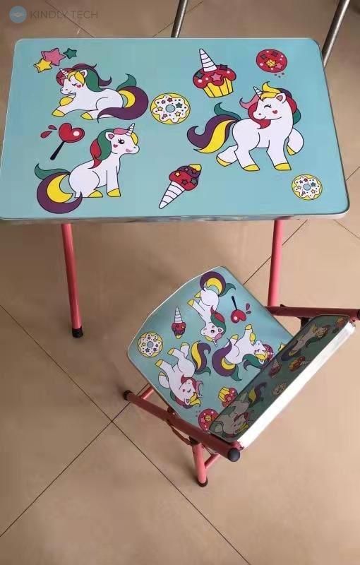 Детский столик и стульчик с принтом Единорог