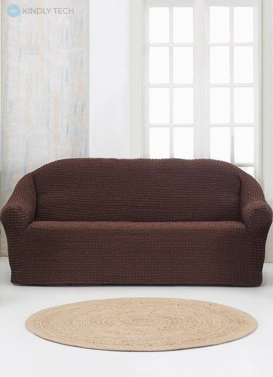 Тканинна накидка-чохол на диван, Dark brown