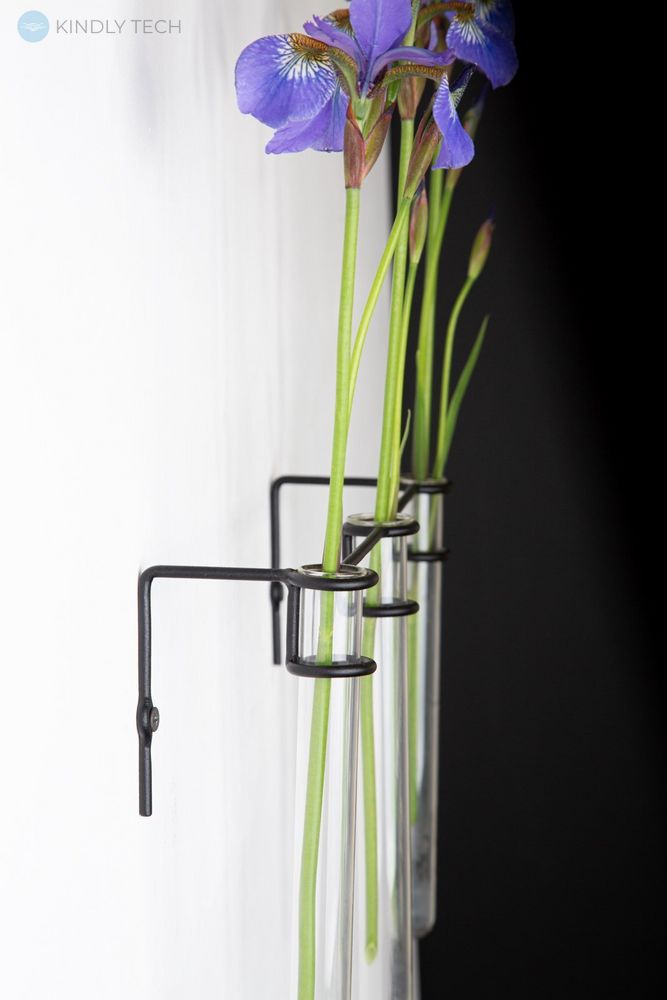 Настенная минималистичная ваза «Three plants»., Чорний