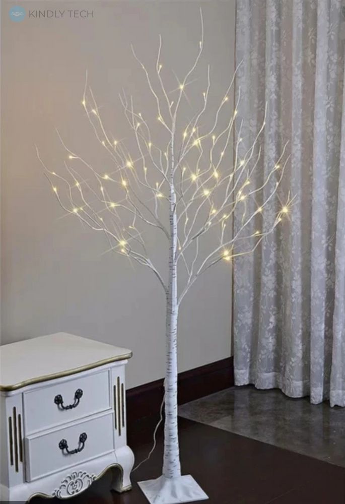 Світлодіодне дерево декоративне 144LED 1,5 м колір ламп - теплий, стовбур білий