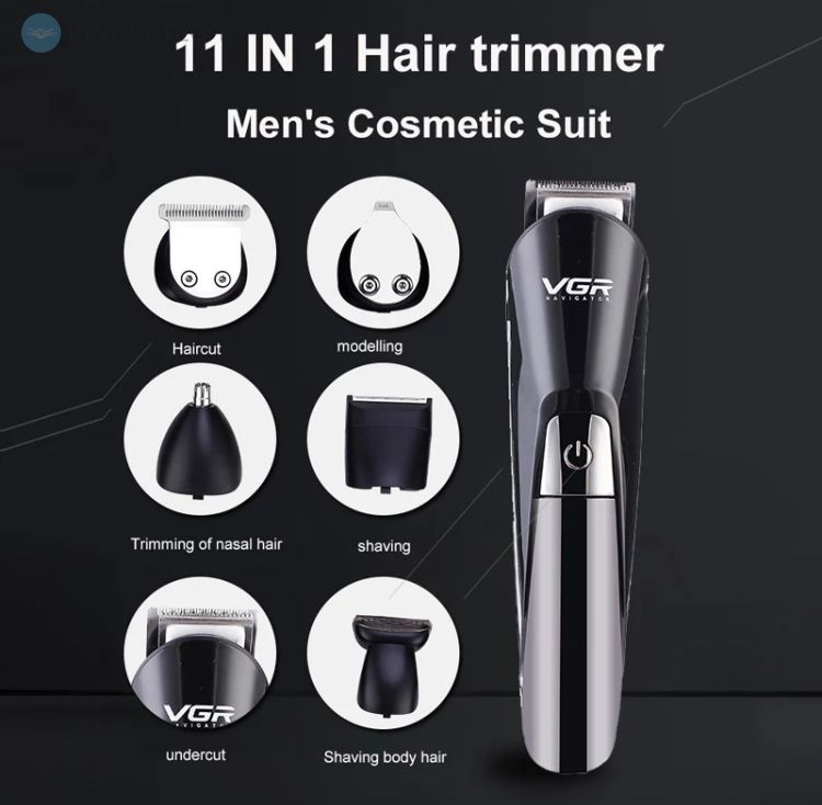 Многофункциональный триммер, набор для стрижки волос и для бритья VGR V-012 6в1