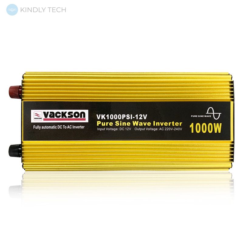 Перетворювач напруги VACKSON VK1000PSI-12V чиста синусоїда 12-220 В, 1000 Вт